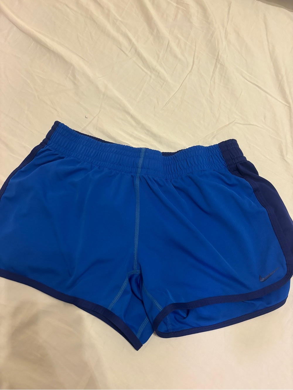 Nike Women’s Athletic Shorts in Bright Blue with Navy Trim